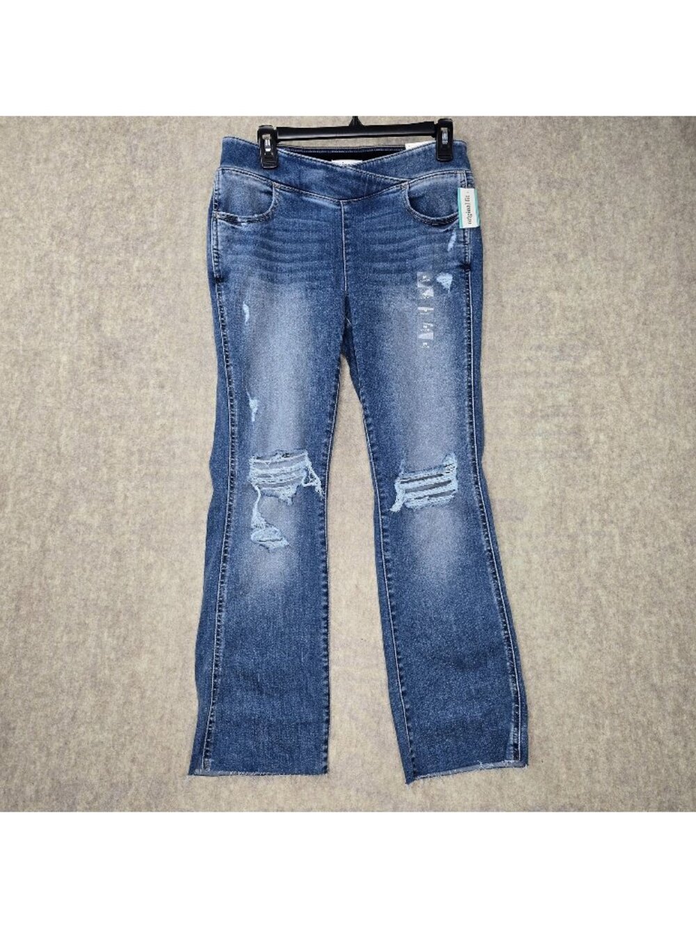 Maurices Slim Bootcut High Rise Distressed Jeans Medium X-Short Original Fit